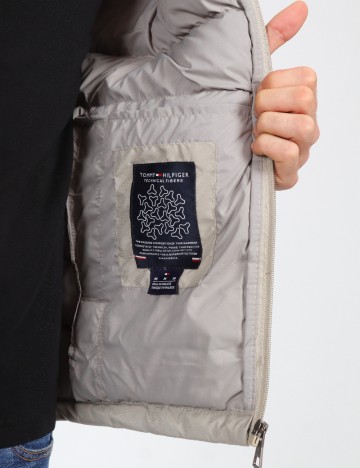 Geaca Tommy Hilfiger, gri deschis