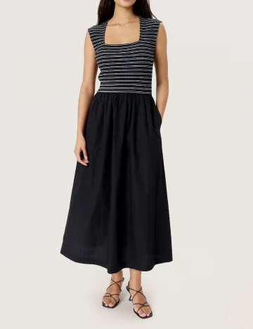 Rochie medie Soaked In Luxury, negru/alb