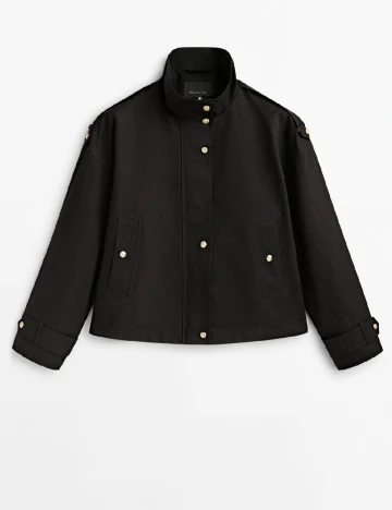 Jacheta Massimo Dutti, negru Negru
