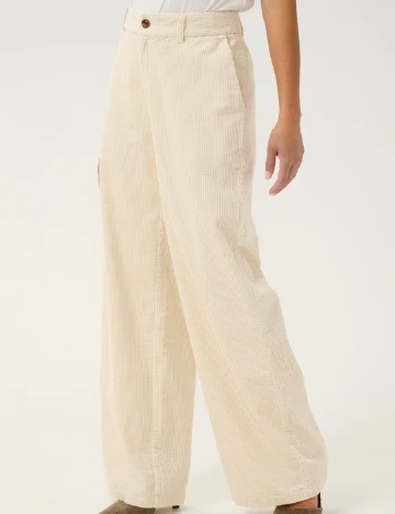 Pantaloni Culture, crem Crem