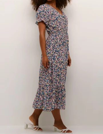 Rochie medie Cream, mix culori