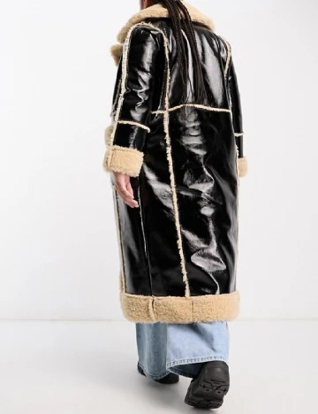 Palton Qed London Plus Size, negru
