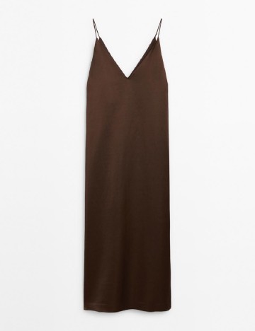Rochie lunga Massimo Dutti, maro