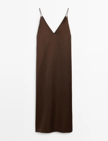 Rochie lunga Massimo Dutti, maro