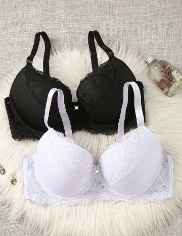 
						Set sutiene 2 bucati SHEIN, alb/negru