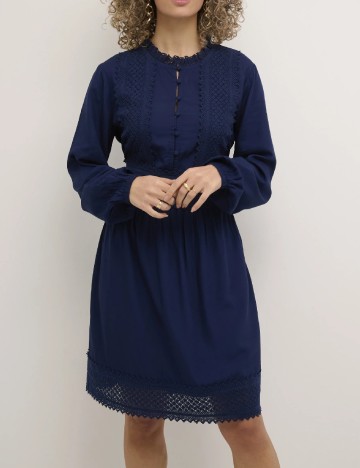 
						Rochie scurta Cream, bleumarin