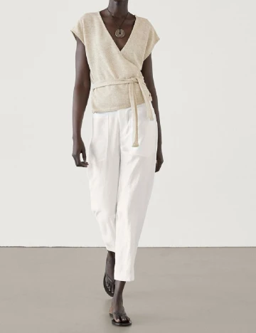 Bluza Massimo Dutti, bej Crem