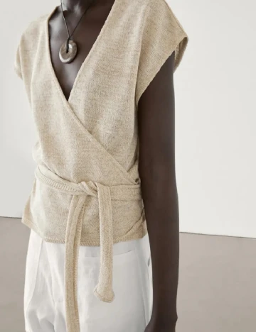 Bluza Massimo Dutti, bej Crem