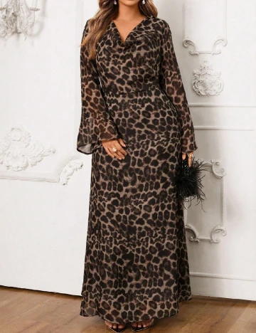 Rochie lunga SHEIN CURVE, animal print
