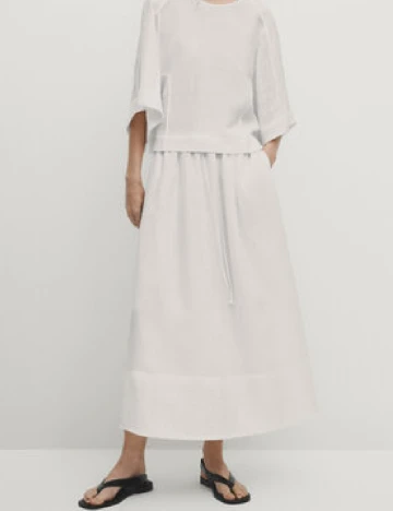 Fusta Massimo Dutti, alb Alb