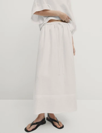 Fusta Massimo Dutti, alb Alb