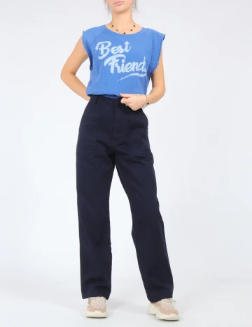 Pantaloni Zra, albastru