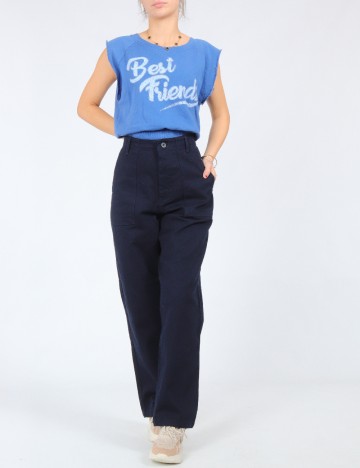 Pantaloni Zra, albastru
