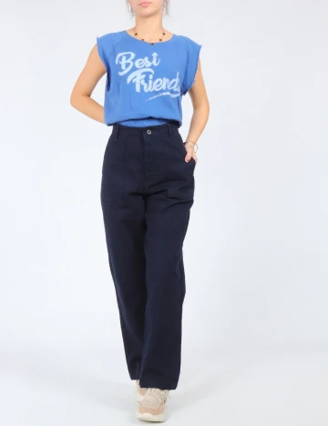 Pantaloni Zra, albastru