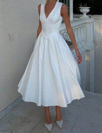 Rochie medie SHEIN, alb