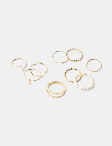 Set Inele 9 bucati Bershka, auriu Galben