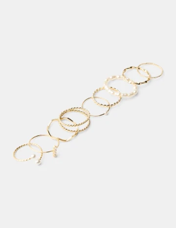 Set Inele 9 bucati Bershka, auriu Galben
