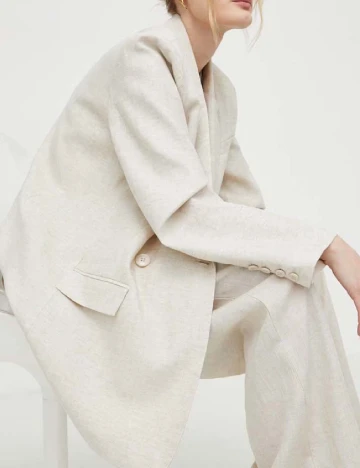 Sacou Oversize Gestuz, crem