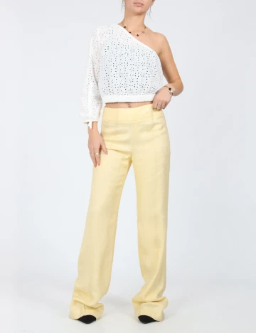 Pantaloni Zra, galben