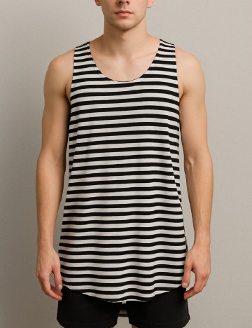 
						Maiou Bershka, alb/negru