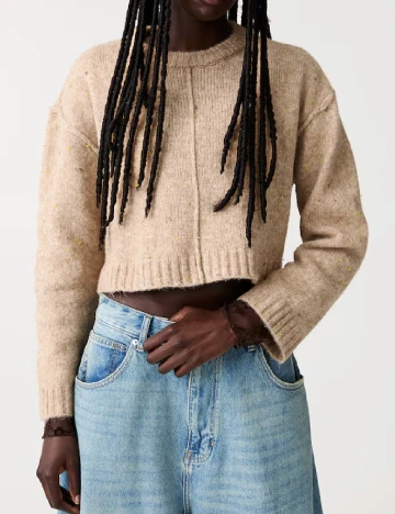 Pulover Pull&Bear, crem Crem