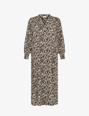 Rochie lunga Kaffe Curve, negru/crem
