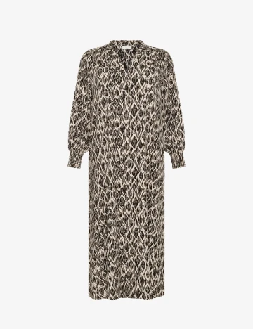 Rochie lunga Kaffe Curve, negru/crem