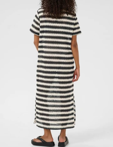 Rochie lunga Kaffe, alb/negru