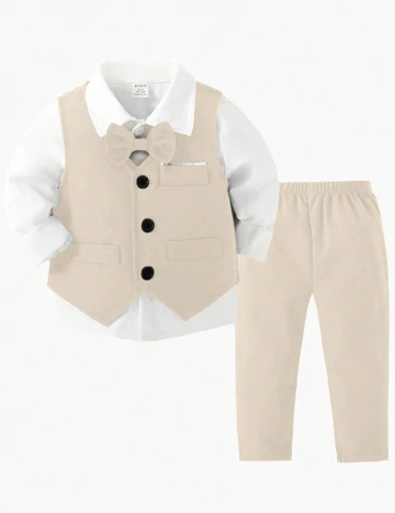 Compleu Shein Kids, bej Crem