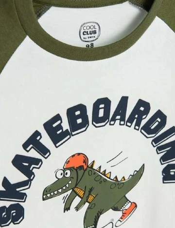 Bluza Cool Club, alb/verde Alb