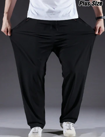 Pantaloni SHEIN Plus Size Men, negru