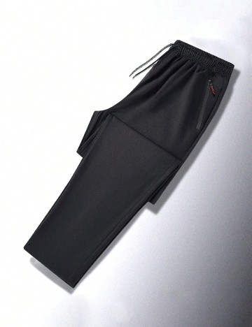 Pantaloni SHEIN Plus Size Men, negru