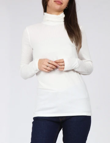 Bluza Bershka, alb Alb