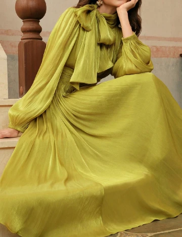 Rochie medie Anewsta, verde deschis