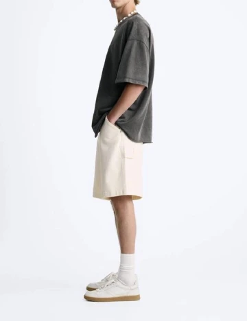 Pantaloni scurti Zara, crem Crem