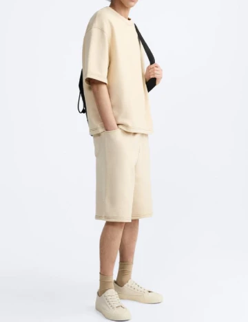 Pantaloni scurti Zara, crem Crem