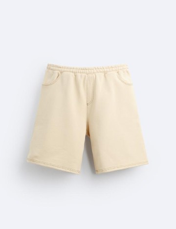 Pantaloni scurti Zara, crem