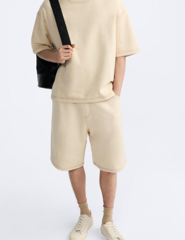 Pantaloni scurti Zara, crem