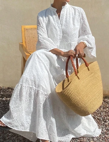 Rochie lunga Dazy, alb