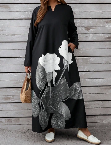 Rochie lunga SHEIN CURVE, negru Negru