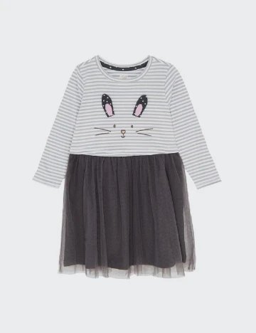 Rochie Cool Club, gri Gri