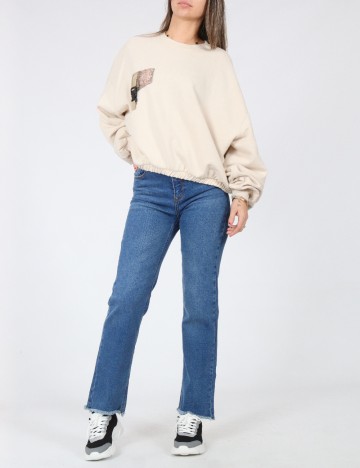 Bluza Oversize Bershka, crem