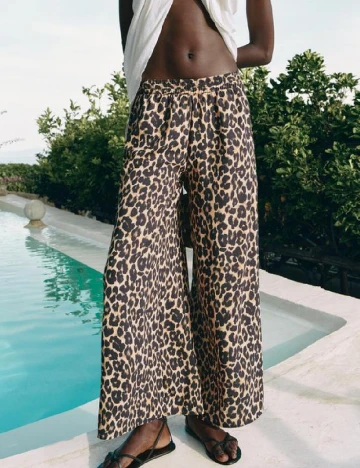Pantaloni Zra, animal print