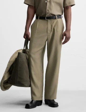 Pantaloni Zara, kaki Verde