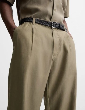 Pantaloni Zara, kaki Verde