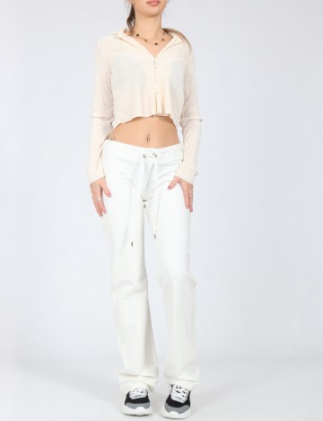 Pantaloni Bershka, alb