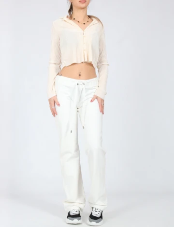 Pantaloni Bershka, alb