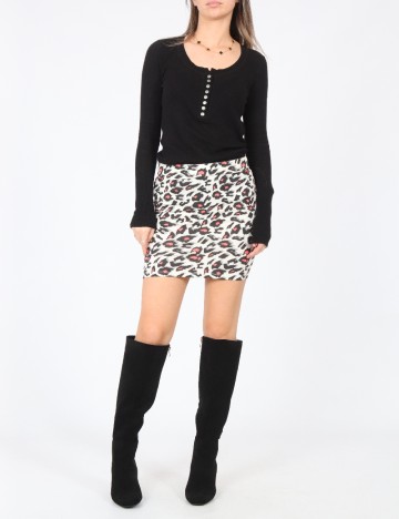 Fusta Bershka, alb/negru