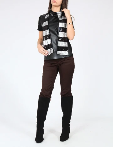 Esarfa Bershka, negru/gri Negru