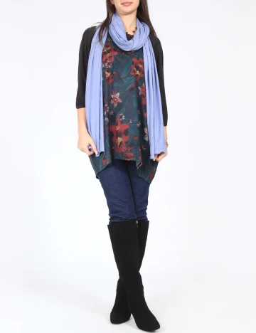 Esarfa Bershka, albastru Albastru